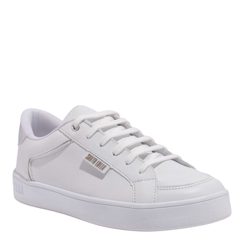 Tênis Floater Lux Branco E Prata Recortes - Santa Lolla