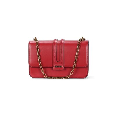 Bolsa Soft Vermelho Alça Ombro Corrente
