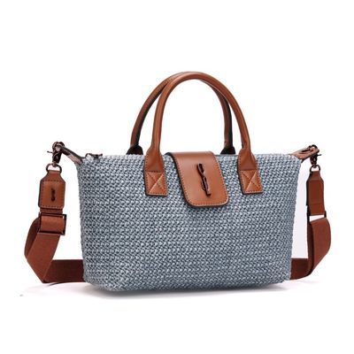 Bolsa Tramado Azul Alça Transversal