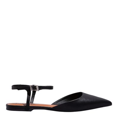 Sapatilha Couro Nobre Soft Preto Bico Fino