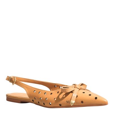 Sapatilha Slingback Couro Nobre Soft Bege Egido