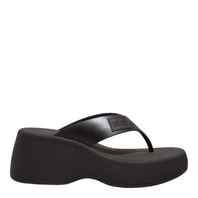 Tamanco Thong Plataforma Borracha Preto