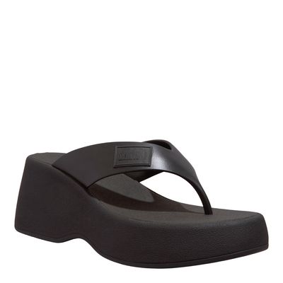 Tamanco Thong Plataforma Borracha Preto