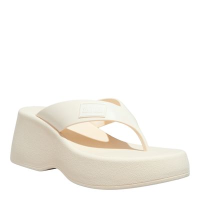 Tamanco Thong Plataforma Borracha Off White