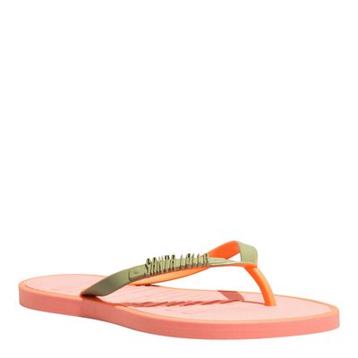 Chinelo Flip Flop Borracha Pessêgo Bico Fino