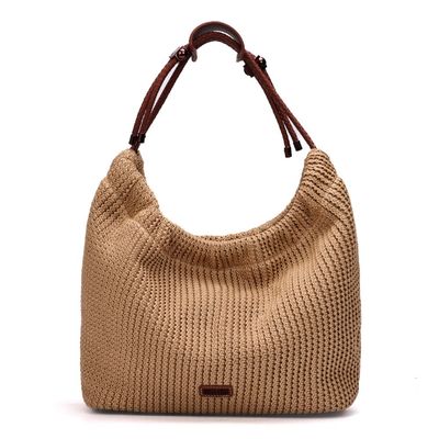 Bolsa Grande Tramado Bege  Alça Ombro