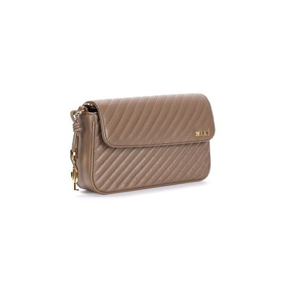 Bolsa Pequena Soft Cinza Fog Alça Corrente Transversal