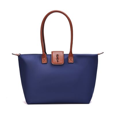 Bolsa Shopper Nylon Azul Navy Alça Ombro