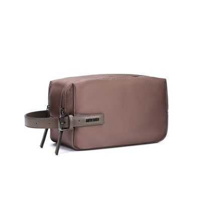Necessaire Nylon Marrom Alça De Mão