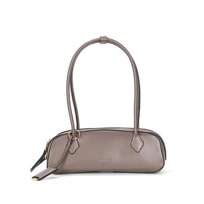 Bolsa Baguete Soft Cinza Fog Alça Ombro