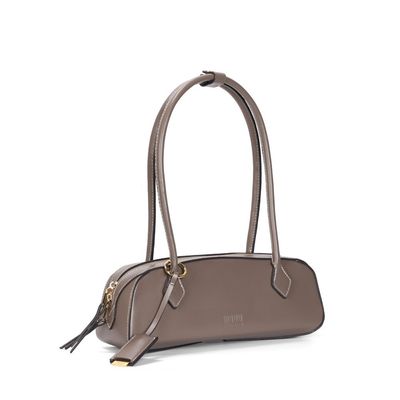 Bolsa Baguete Soft Cinza Fog Alça Ombro