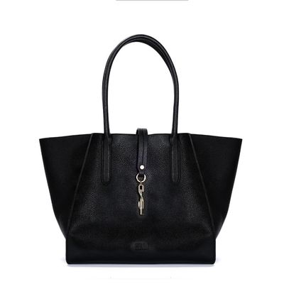 Kit Bolsa Shopper Preta E Necessaire