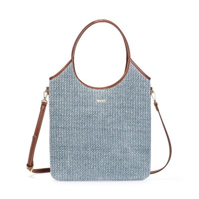 Bolsa Shopper Tramado Alça Dupla Azul