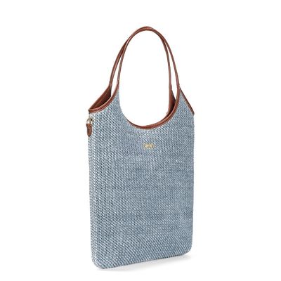 Bolsa Shopper Tramado Alça Dupla Azul