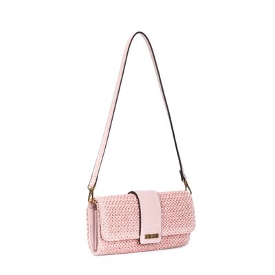 Bolsa Carteira Tramado Alça Dupla Rosa