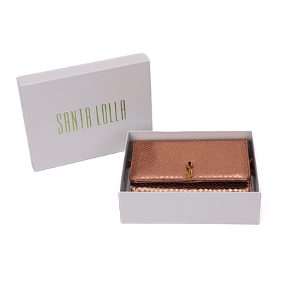 Bolsa Carteira Metalizada Bronze Alça Transversal