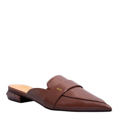 Mule Napa Madri Bico Fino Marrom Siberia