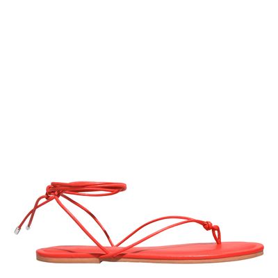 Rasteira Amarração Napa Soft Vermelho