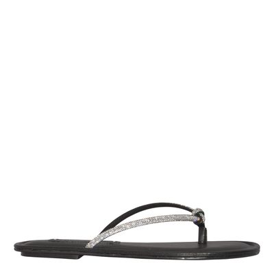 Rasteira Napa Soft Bico Redondo Preto Brilho