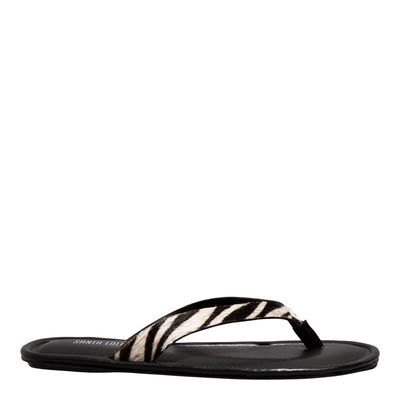 Rasteira Couro Estampa Pelo Zebra