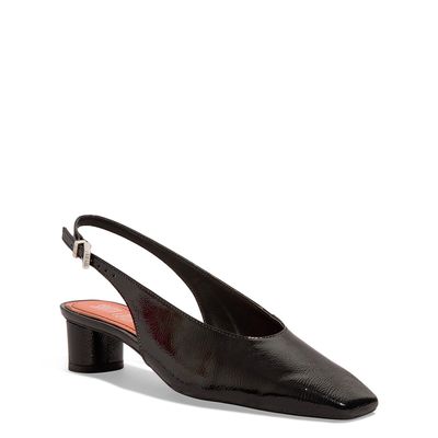 Scarpin Verniz Preto Bico Quadrado