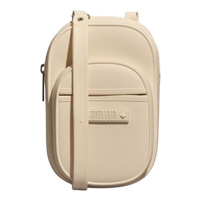 Bolsa Porta Celular Borracha Branca Alça Transversal
