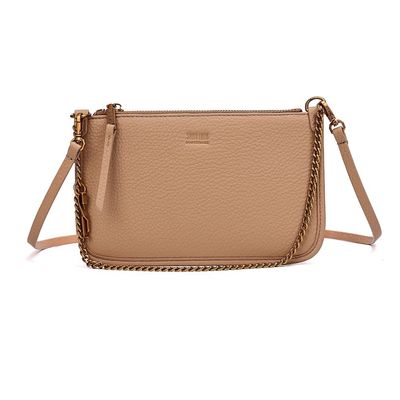 Bolsa Clutch Floater Bege Alça Corrente
