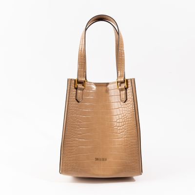 Bolsa M Material Croco New Sand