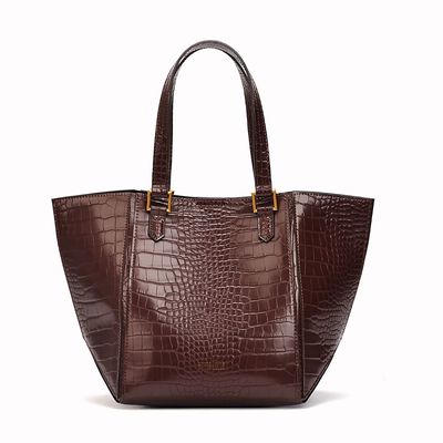 Bolsa M Material Croco Dark Cocoa