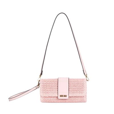Bolsa Carteira Tramado Alça Dupla Rosa