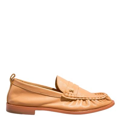 Mocassim Couro Confort Franzido Caramelo