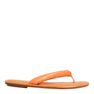 Rasteira Puffer Napa Soft Laranja Citrus