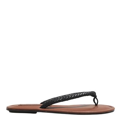 Rasteira Napa Soft Bico Redondo Preto
