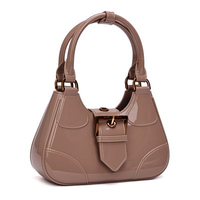 Bolsa Baguete Borracha Marrom Alça Dupla