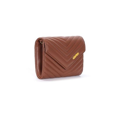 Bolsa Carteira Soft Marrom Alça Transversal