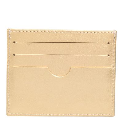 Porta Cartão Couro Soft Metalizado Dourado