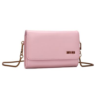 Bolsa Carteira Soft Rosa Alça Transversal
