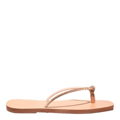 Rasteira Meia Cana Cristal Strass Rosa