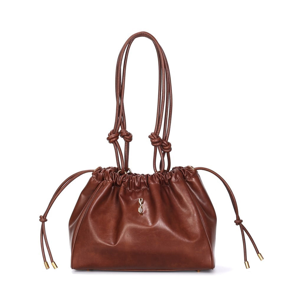 m333出品 Bolsa Material Rustico Preto Alça Ombro - Santa Lolla