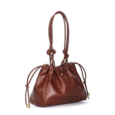 Bolsa Material Rustico Marrom Alça Ombro