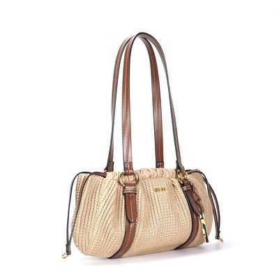 Bolsa Tramado Bege Alça Ombro