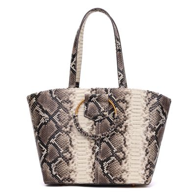 Bolsa Grande Estampa Animal Print Cobra Alça Ombro