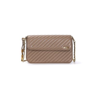 Bolsa Pequena Soft Cinza Fog Alça Corrente Transversal