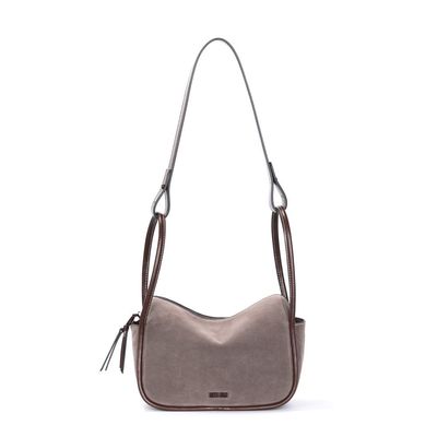 Bolsa Camurça Cinza Fog Alça Ombro