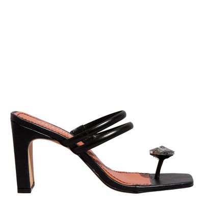 Mule De Dedo Couro Confort Preto