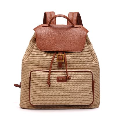 Mochila Grande Tramado Bege