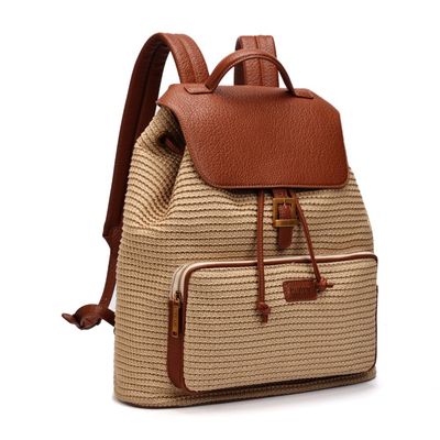 Mochila Grande Tramado Bege