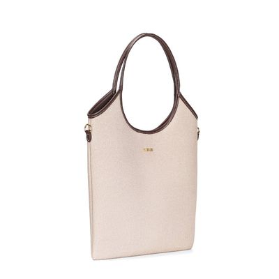 Bolsa Shopper Canvas Alça Dupla Off White