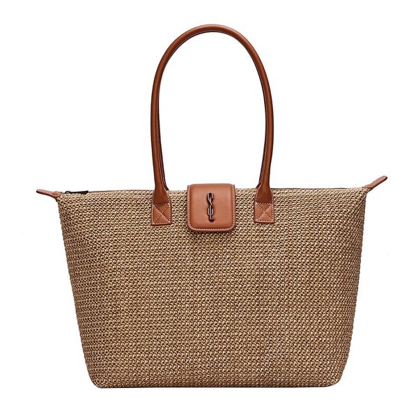 Bolsa Shopper Tramado Bege Alça Ombro