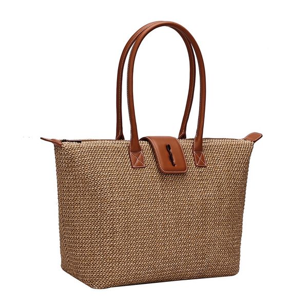 Bolsa Shopper Tramado Bege Alça Ombro